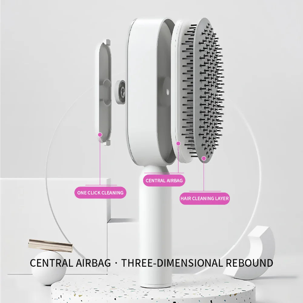 Escova de cabelo autolimpante, massagem, pente de cabelo doméstico, escova de cabelo antiestática, almofada de ar 3D, escovas de cabelo, ferramenta de estilo de cabelo para cabeleireiro