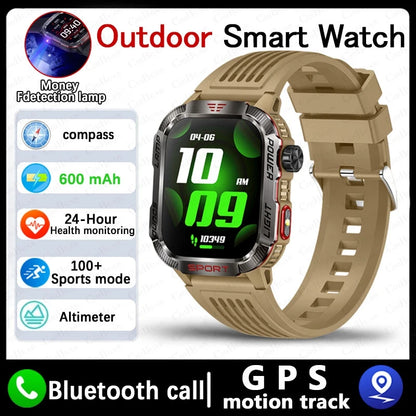 Novo para Huawei Xiaomi Militar GPS Smart Watch Homens Lanterna Bússola À Prova D'Água Esporte Ao Ar Livre Rastreador Bluetooth Chamada Smartwatch