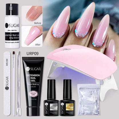 UR SUGAR Acrílico UV Gel Extensão Unhas Gel Kit Nude Glitter Cor Gel Construção Rápida Esmalte Tudo Para Manicure Nail Art Design