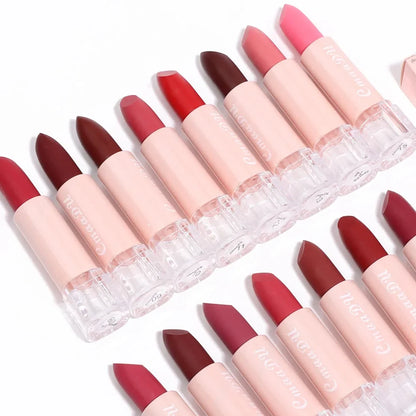 1PC Batom Nude Matte À Prova de Água Longa Duração Antiaderente Copo Sexy Vermelho Rosa Veludo Batons Mulheres Maquiagem Cosméticos 15 Cores