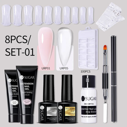 UR SUGAR Acrílico UV Gel Extensão Unhas Gel Kit Nude Glitter Cor Gel Construção Rápida Esmalte Tudo Para Manicure Nail Art Design