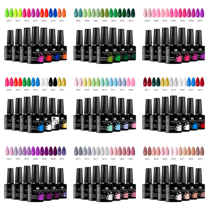 Conjunto de 7 peças de esmalte em gel para unhas, faça você mesmo, design de arte em unhas, tudo para decoração, gel UV de imersão, pintura de manicure de longa duração, kits de gel Vernis