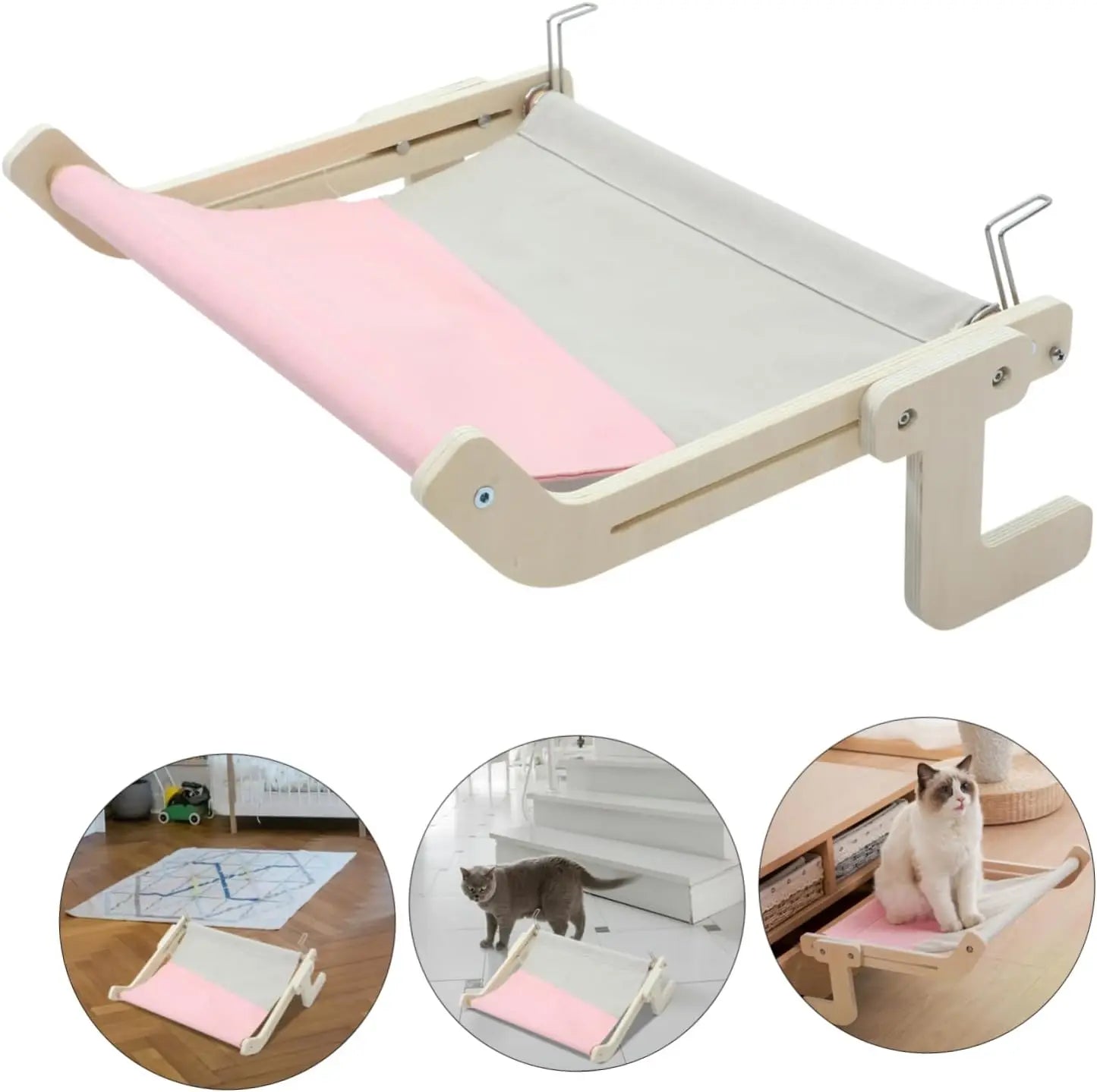 Cama de cabeceira Ninho para animais de estimação Janela Pendurada Cama para gatos Portátil Removível Varanda Rede para gatos Rede Pendurada Cama para gatos Ninho para animais de estimação