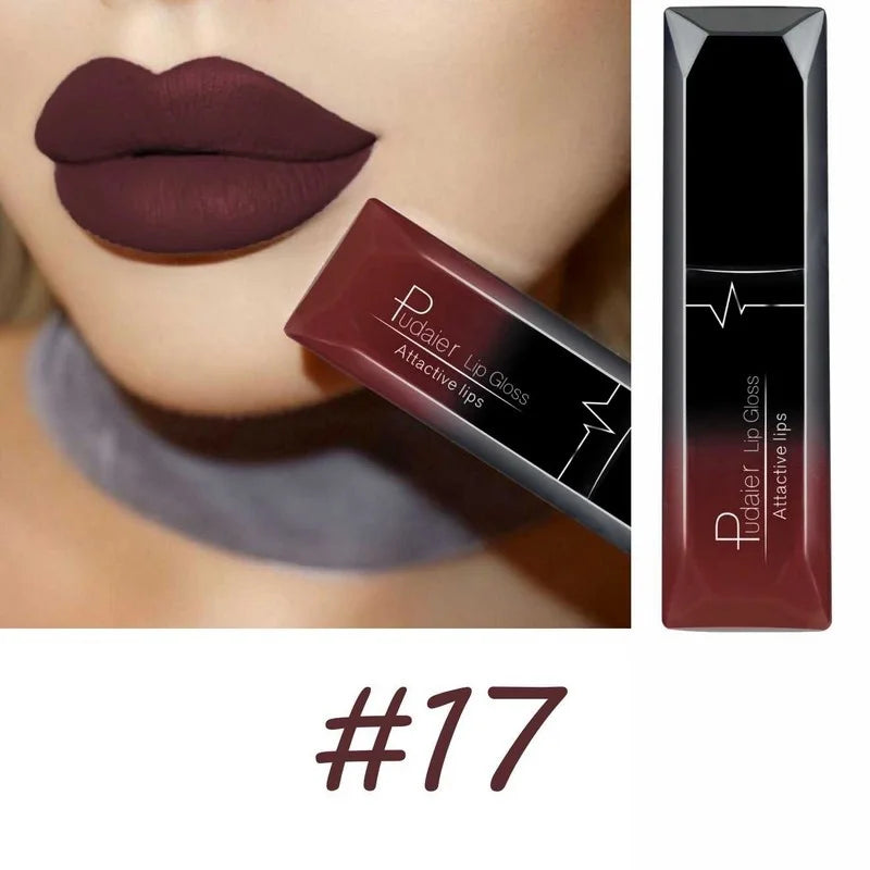 Melhor maquiagem labial 17 cores sexy fosco gloss de longa duração batom líquido creme labial