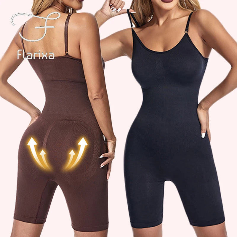 Flarixa Seamless Shapewear Full Body Shaper Quadril e Controle de Barriga Mulheres Confortável Emagrecimento Bodysuit Faja Plus Size Macacões