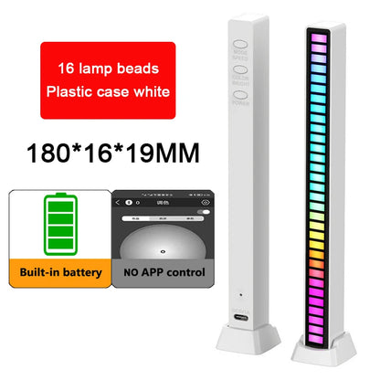 Lâmpada RGB LED Strip Lights Captador de Luz Controle de Som Lâmpada Luz Ambiente Controle de APP Inteligente Ritmo Musical para Jogo Luz de Mesa