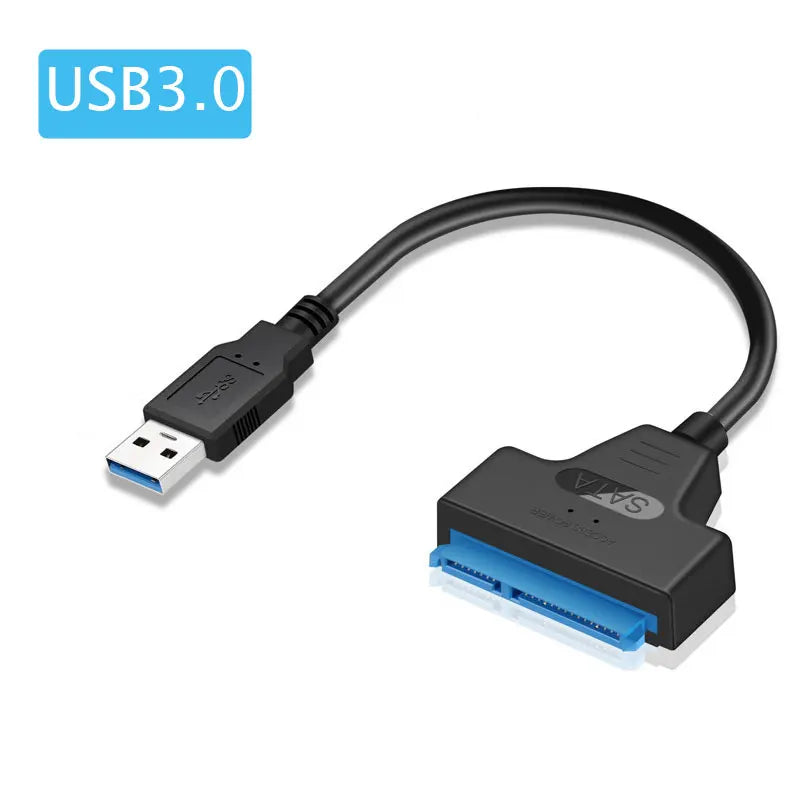 Cabo SATA para USB 3.0 / 2.0 de até 6 Gbps para HDD externo de 2,5 polegadas SSD Disco rígido SATA 3 Adaptador de 22 pinos Cabo USB 3.0 para Sata III