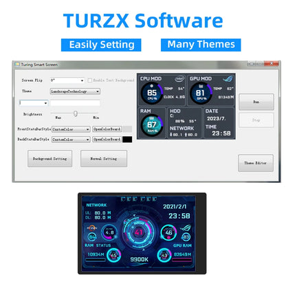 Tela secundária IPS tipo C de 3,5 polegadas para computador CPU GPU RAM HDD Display 320*480 USB LCD Monitor Freely AIDA64 Windows 10 11