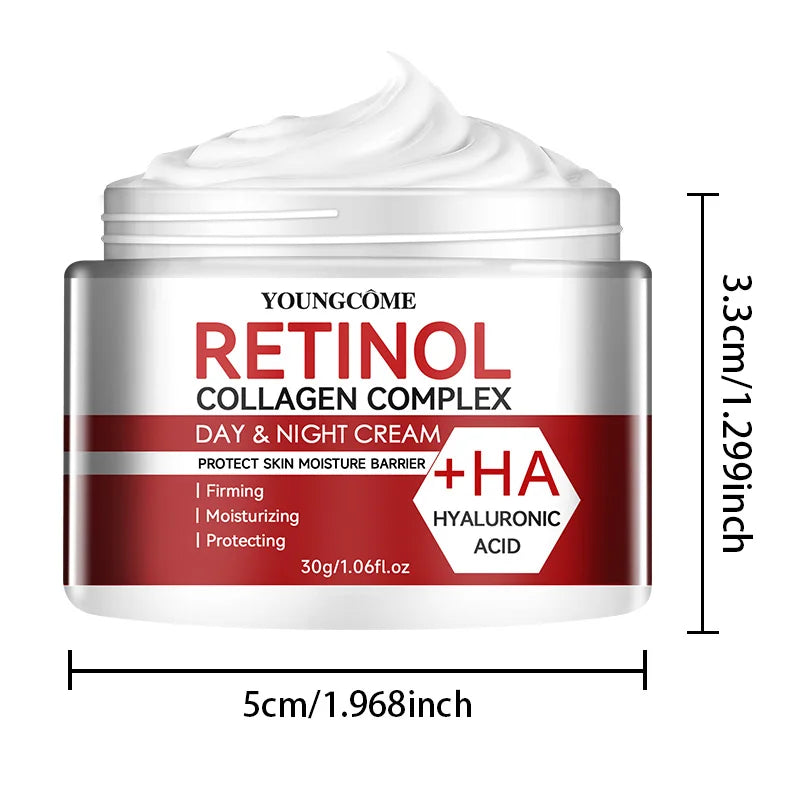 Retinol Colágeno Creme Hidratante para Cuidados Faciais nutre profundamente Adequado para pele seca e áspera, Creme Facial Envelhecido Hidratante