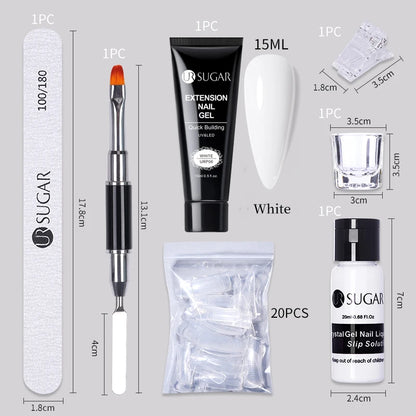 UR SUGAR Acrílico UV Gel Extensão Unhas Gel Kit Nude Glitter Cor Gel Construção Rápida Esmalte Tudo Para Manicure Nail Art Design