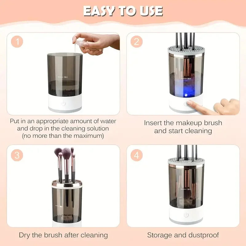 Quick Cleaning :Designed for efficiency, this cleaner ensures your makeup brushes are clean and germ-free in no time, saving you valuable makeup application time.