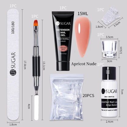 UR SUGAR Acrílico UV Gel Extensão Unhas Gel Kit Nude Glitter Cor Gel Construção Rápida Esmalte Tudo Para Manicure Nail Art Design