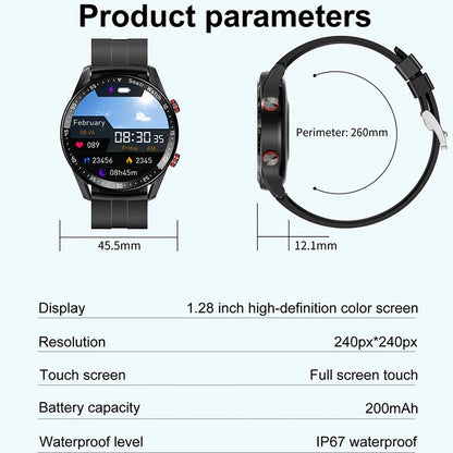 Relógio inteligente masculino com chamada Bluetooth ECG+PPG, laser, saúde, pressão arterial, fitness, relógios esportivos, masculino, esportivo, à prova de água, smartwatch+caixa