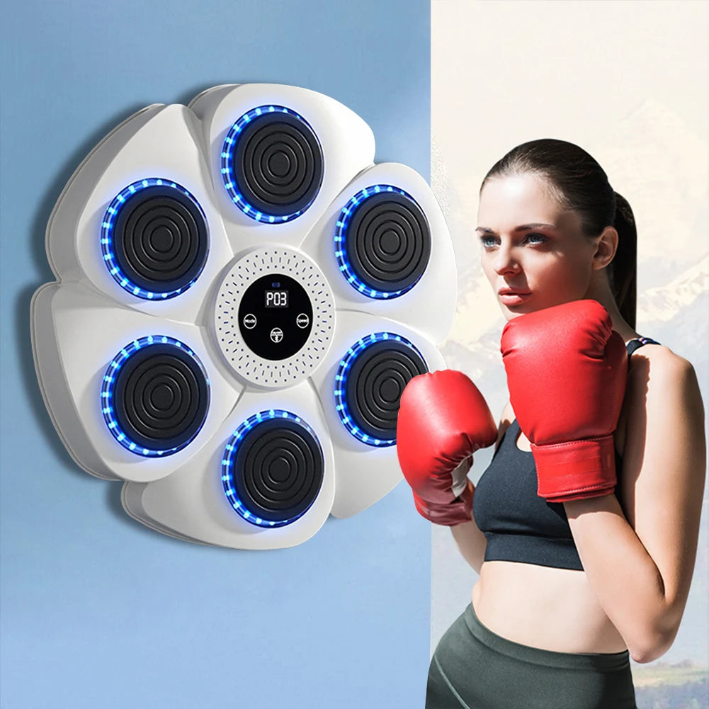 Nova máquina de boxe de música inteligente para adultos/crianças, treinamento de fitness e boxe, treinamento de resposta em casa, alvo de parede de boxe