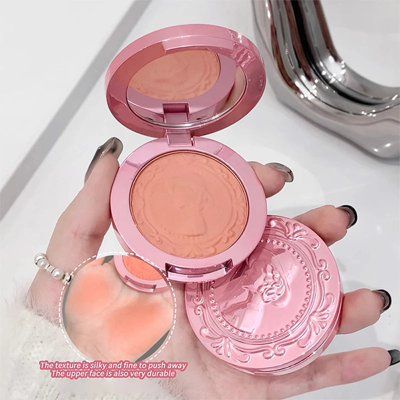 Névoa de alívio tridimensional cor blush natural macio delicado segurar maquiagem baixa saturação feminino blush creme