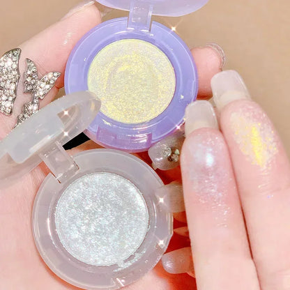 Paleta de sombras monocromáticas com glitter diamante, descoloração, iluminador, lantejoulas, à prova d'água, pigmentos de maquiagem duradoura para os olhos