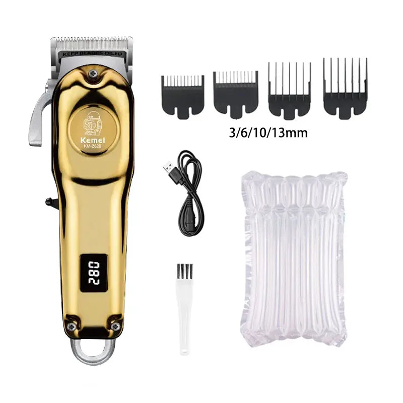 Kemei KM-2628 KM-678 KM-2024 Máquina de cortar cabelo elétrica profissional Máquina de cortar barba Barbeador masculino recarregável Kit aparador de pelos