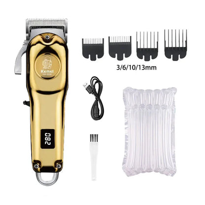 Kemei KM-2628 KM-678 KM-2024 Máquina de cortar cabelo elétrica profissional Máquina de cortar barba Barbeador masculino recarregável Kit aparador de pelos