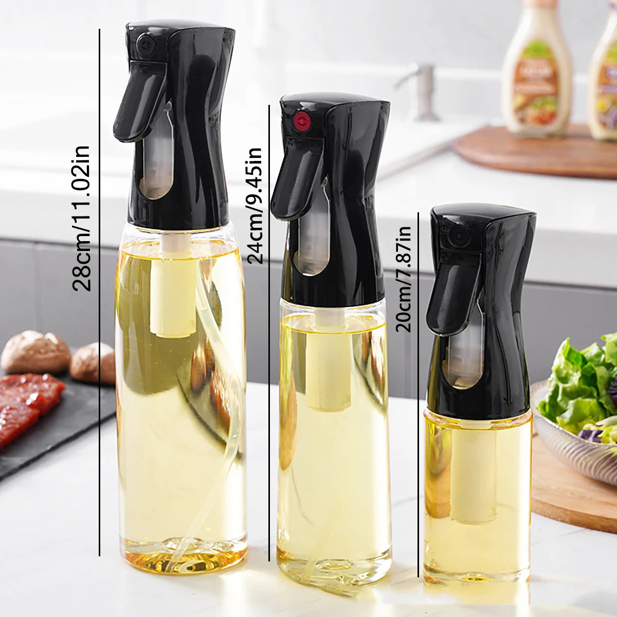 200/300/500ml Frasco de spray de óleo Cozinha Assando Azeite Dispensador Camping Churrasco Assando Salada Vinagre Molho de Soja Pulverizador Recipientes