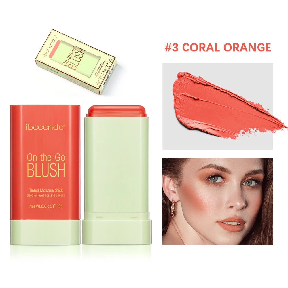 Multi-funcional blush stick cor fácil rouge blush creme à prova de água renderização de alta cor tom iluminador pixi blush stick