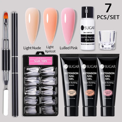 UR SUGAR Acrílico UV Gel Extensão Unhas Gel Kit Nude Glitter Cor Gel Construção Rápida Esmalte Tudo Para Manicure Nail Art Design