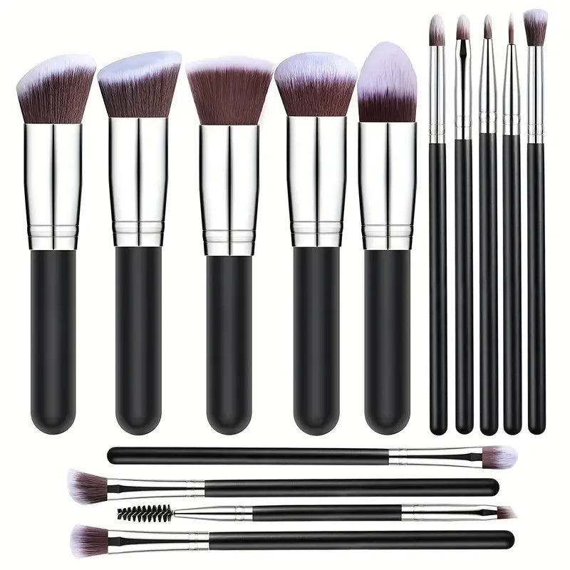 NOVO 14PCS Conjunto de pincéis de maquiagem macios e fofos Base Blush Pó Sombra Mistura Cosméticos Femininos Ferramenta de beleza Presente de Natal