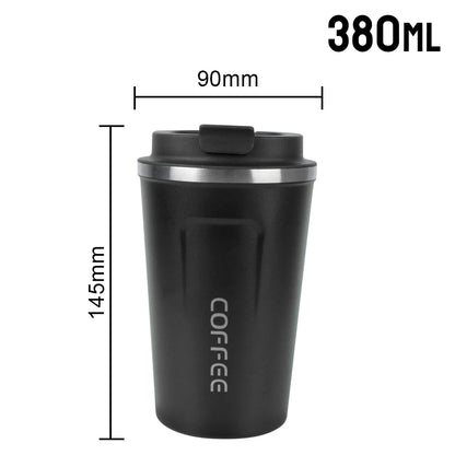 Caneca térmica para carro Thermo Cafe Coffee Mug 380/510ML à prova de vazamentos Copo térmico de viagem para chá, água, café, aço inoxidável duplo