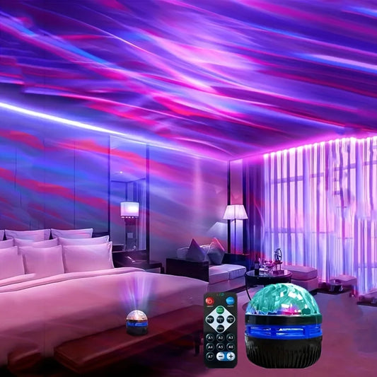 Projetor Galaxy USB Aurora 5V Luz noturna 360 ° giratória GB Luzes noturnas coloridas com controle remoto para decoração de sala de home theater