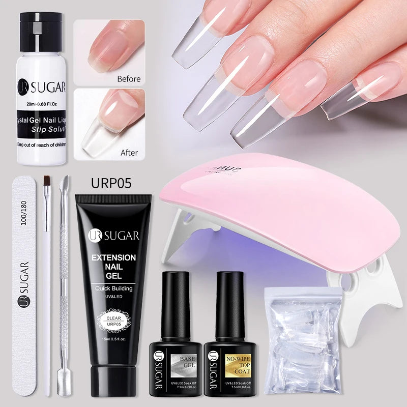 UR SUGAR Acrílico UV Gel Extensão Unhas Gel Kit Nude Glitter Cor Gel Construção Rápida Esmalte Tudo Para Manicure Nail Art Design