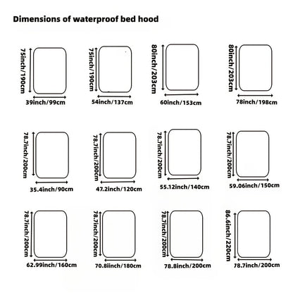 Capa protetora de colchão à prova de água de 1 unidade - acolchoada, lavável à máquina, protetora de cama resistente à água para quarto, dormitório, hotel - mistura de poliéster e poliuretano 80-85gsm, sem fronha inc