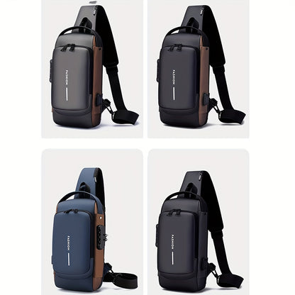 Men Multifunction Anti Theft USB Shoulder Bag Man Crossbody Cross Body Travel Sling Chest Bags Pack Messenger Pack  ♡ DIA DO PAI ♡