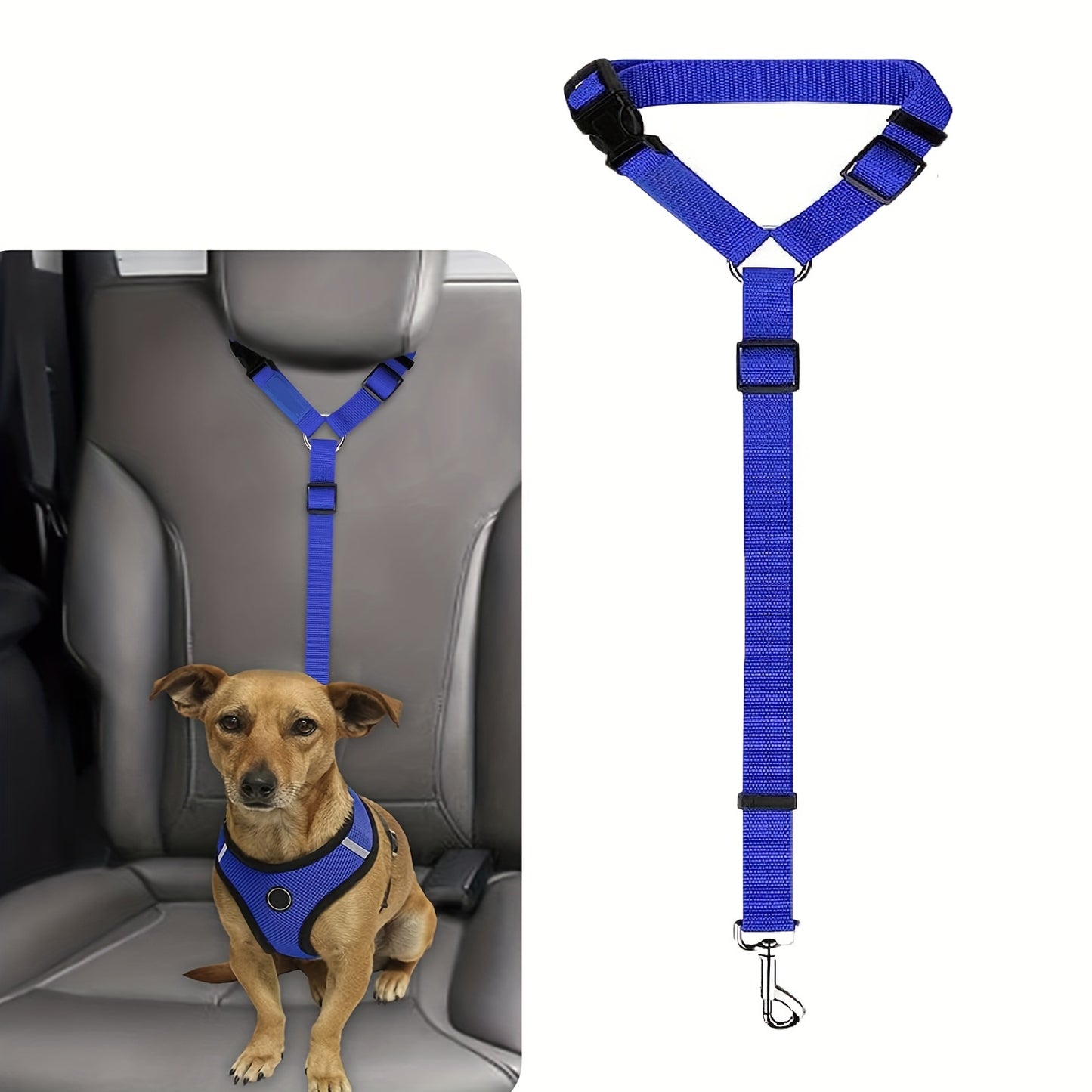 1pc Cinto de segurança para cães para veículo seguro, coleira de segurança para animais de estimação em veículos, coleira de cinto de segurança para cães, fivela de cinto de segurança para cães, cinto de segurança