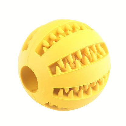 1PC Bola de brinquedo para cães pequenos, brinquedo interativo elástico para mastigar cachorros, limpeza dos dentes, bola de comida de borracha, acessórios para animais de estimação