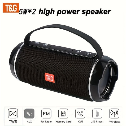 T&G TG116C Portable Wireless Speaker, 5.0 Surround Sound, USB/TF/FM Broadcast, 10m Connectivity, Rechargeable Lithium Battery, Type-C Charging, for Mobile/Tablet/TV, Party Companion