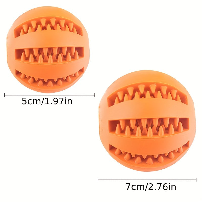 1PC Bola de brinquedo para cães pequenos, brinquedo interativo elástico para mastigar cachorros, limpeza dos dentes, bola de comida de borracha, acessórios para animais de estimação