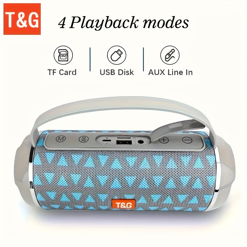 T&G TG116C Portable Wireless Speaker, 5.0 Surround Sound, USB/TF/FM Broadcast, 10m Connectivity, Rechargeable Lithium Battery, Type-C Charging, for Mobile/Tablet/TV, Party Companion