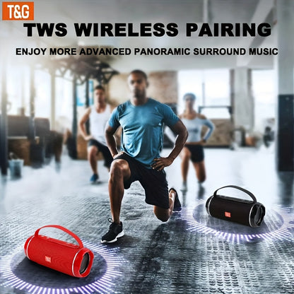 T&G TG116C Portable Wireless Speaker, 5.0 Surround Sound, USB/TF/FM Broadcast, 10m Connectivity, Rechargeable Lithium Battery, Type-C Charging, for Mobile/Tablet/TV, Party Companion