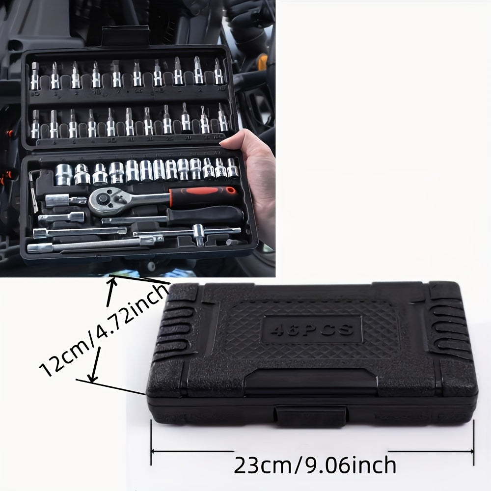 Conjunto de chave de soquete de aço cromo vanádio 150pcs/46pcs - Kit de broca Torx durável para reparos automotivos e domésticos, inclui estojo de armazenamento avançado, sem necessidade de montagem, sem carga, sem bater