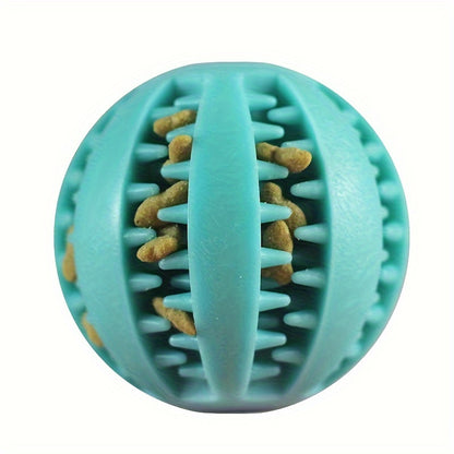 1PC Bola de brinquedo para cães pequenos, brinquedo interativo elástico para mastigar cachorros, limpeza dos dentes, bola de comida de borracha, acessórios para animais de estimação