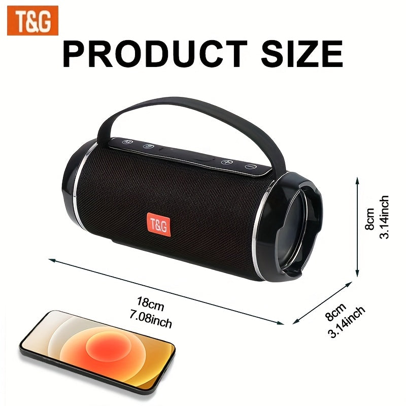 T&G TG116C Portable Wireless Speaker, 5.0 Surround Sound, USB/TF/FM Broadcast, 10m Connectivity, Rechargeable Lithium Battery, Type-C Charging, for Mobile/Tablet/TV, Party Companion